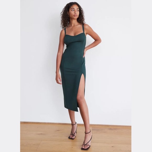 Babaton Dresses & Skirts - Aritzia Ten by Babaton Forest Green Midi Dress